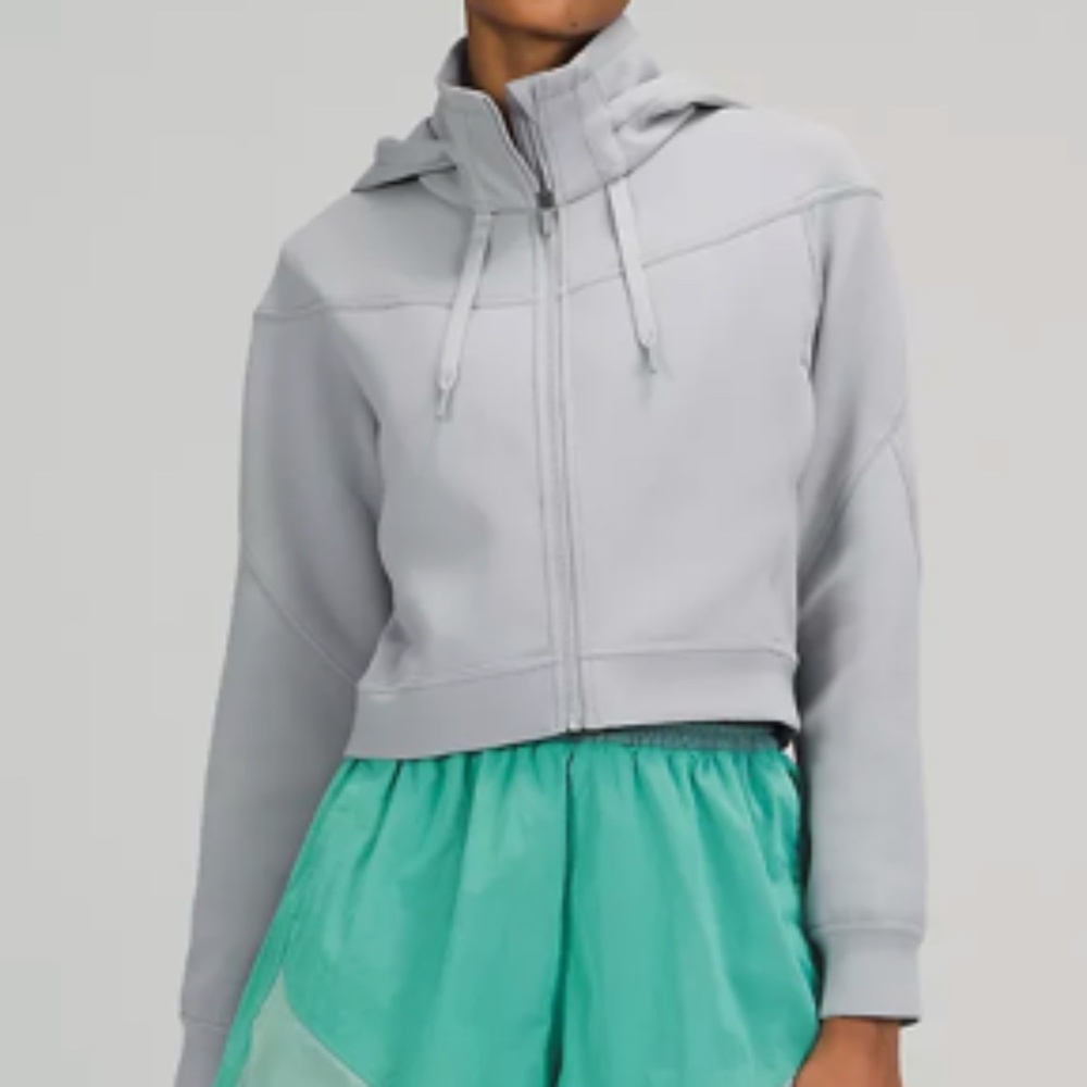 lululemon athletica Rogue Renegade Light Gray Cropped Zip Hoodie